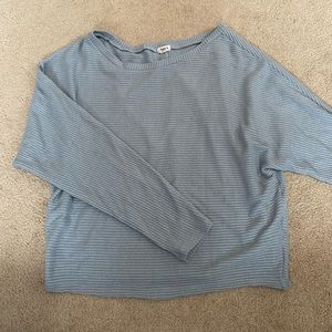 Medium Garage Light Blue Sweater Wide Scoop Neckline